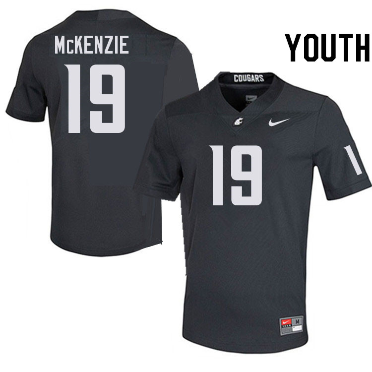 Youth #19 Rashad McKenzie Washington State Cougars College Football Jerseys Stitched-Charcoal